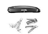 Zestaw Box dachowy Hapro Trivor 640 czarny matowy + Multitool Leatherman Wave Plus 832524