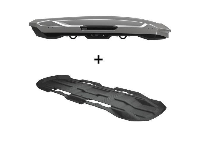 Zestaw Thule Motion 3 XL Low Box dachowy Tytanowy połysk plus wykładzina