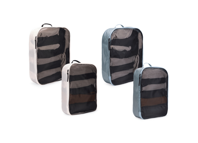 Thule zestaw 4 organizerów Packing Cube Family Set  - Pond Gray/White