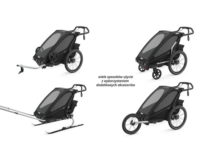 Przyczepka rowerowa THULE Chariot Sport2 MidnBlack - czarna