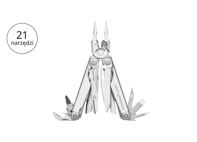 Leatherman SURGE Multitool 21 narzędzi stal nierdzewna