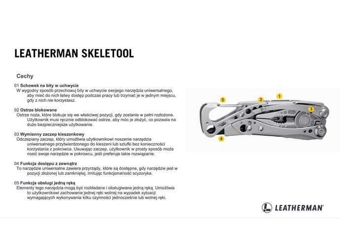 Leatherman SKELETOOL Multitool 7 narzędzi stal nierdzewna