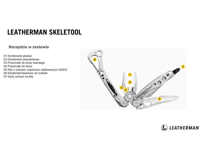 Leatherman SKELETOOL Multitool 7 narzędzi stal nierdzewna
