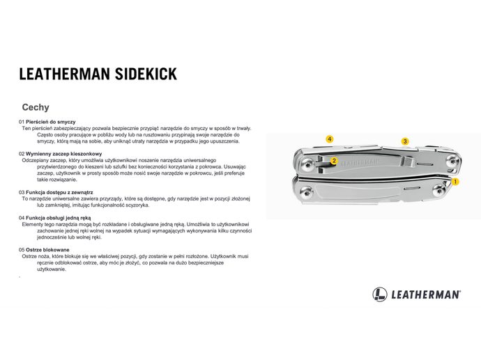 Leatherman SIDEKICK Multitool 14 narzędzi stal nierdzewna