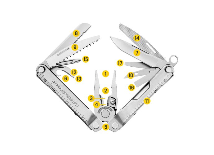 Leatherman REBAR Stainless Multitool 17 narzędzi stal nierdzewna