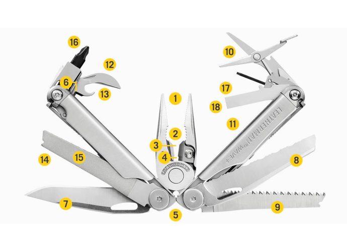 Leatherman WAVE PLUS Multitool 18 narzędzi stal nierdzewna