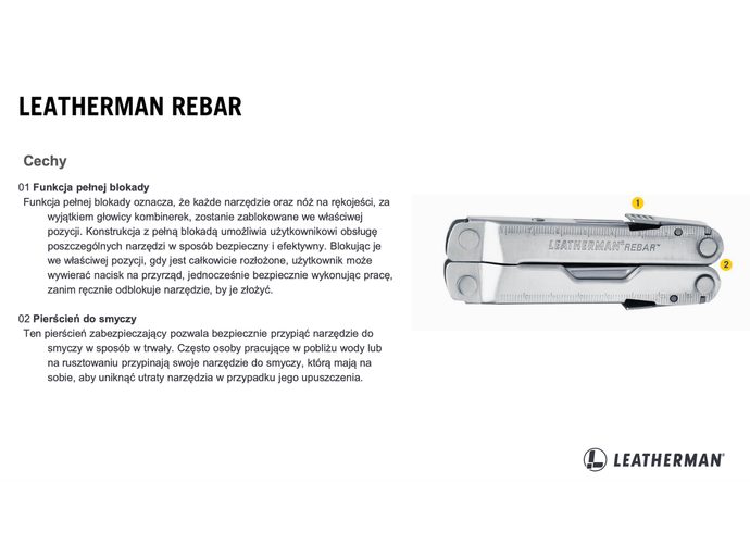 Leatherman REBAR Heathered Cranberry Multitool 17 narzędzi