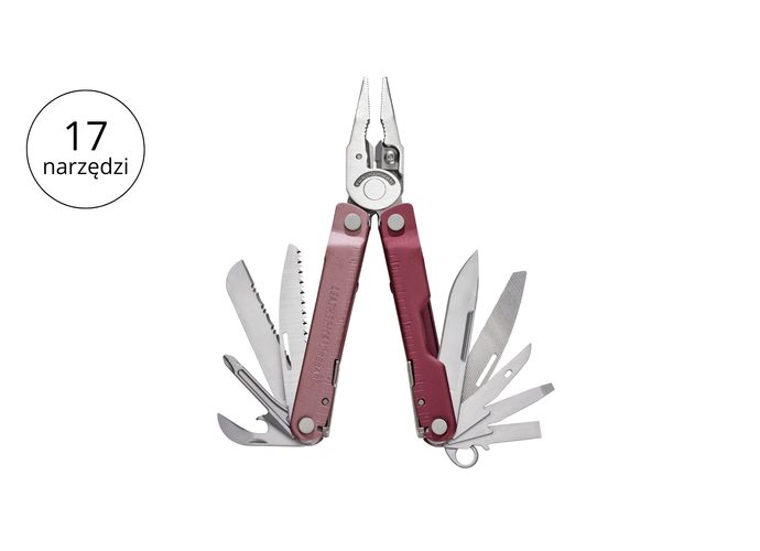 Leatherman REBAR Heathered Cranberry Multitool 17 narzędzi