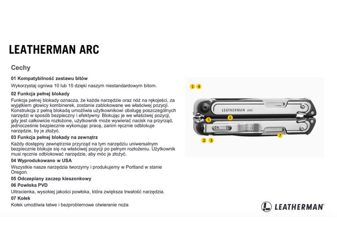 Leatherman ARC Talos Multitool 20 narzędzi stal nierdzewna