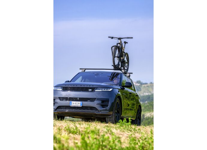 Menabo Clover SX Czarny aluminiowy uchwyt rowerowy na dach do e-bike (lewostronny)