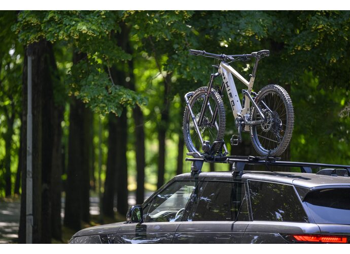Menabo Clover SX Czarny aluminiowy uchwyt rowerowy na dach do e-bike (lewostronny)