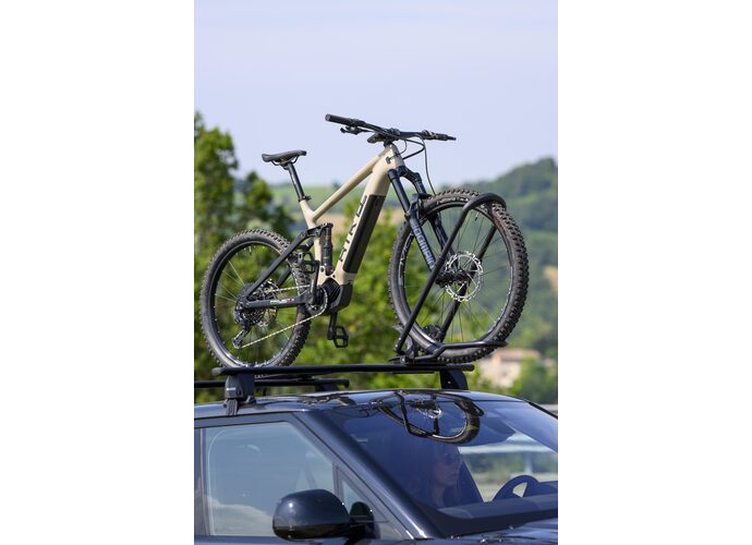Menabo Clover SX Czarny aluminiowy uchwyt rowerowy na dach do e-bike (lewostronny)