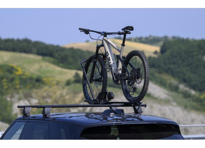 Menabo Clover DX czarny aluminiowy uchwyt rowerowy na dach do e-bike (prawostronny)