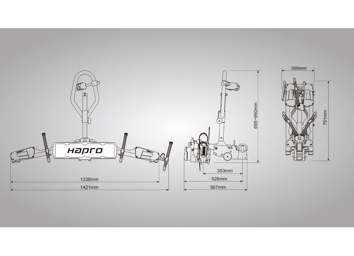 Hapro Atlas Premium Xfold I 2.0 - składana platforma rowerowa na 1 rower
