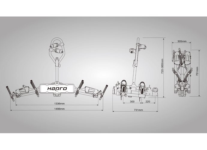 Hapro Atlas Premium Xfold II 2.0 - składana platforma rowerowa na 2 rowery