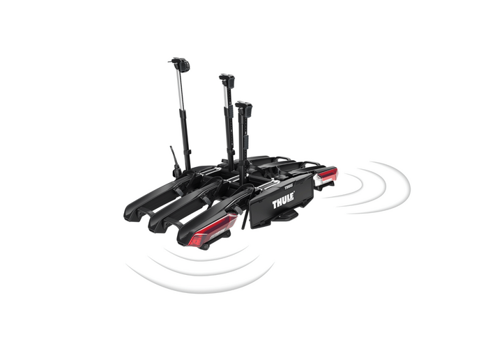 Thule Epos ParkSecure składany bagażnik z czujnikami parkowania na hak na 3 rowery