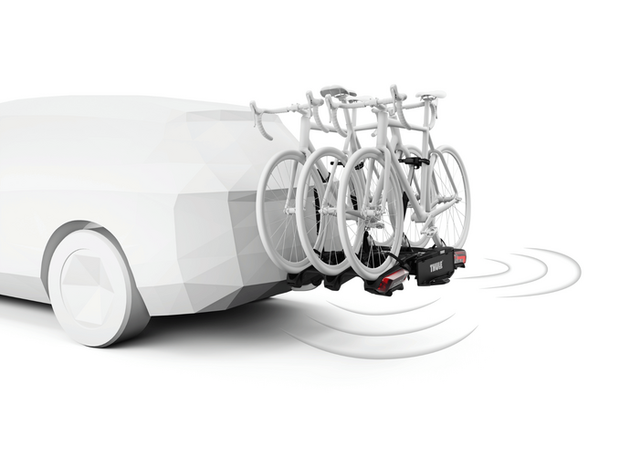 Thule Epos ParkSecure składany bagażnik z czujnikami parkowania na hak na 3 rowery