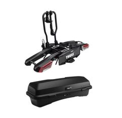 Zestaw box Thule Santu + składany bagażnik na hak na 2 rowery Thule EasyFold v3