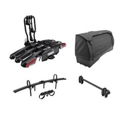 Zestaw box Onto 2 + składany bagażnik na hak na 4 rowery Thule EasyFold v3