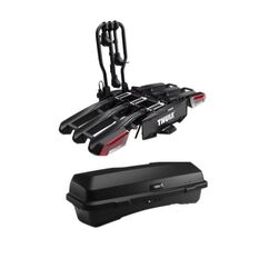 Zestaw box Santu + składany bagażnik na hak na 3 rowery Thule EasyFold v3