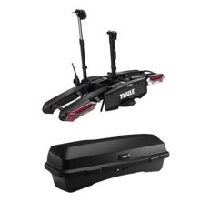 Zestaw box Thule Santu + składany bagażnik na hak na 2 rowery Thule Epos