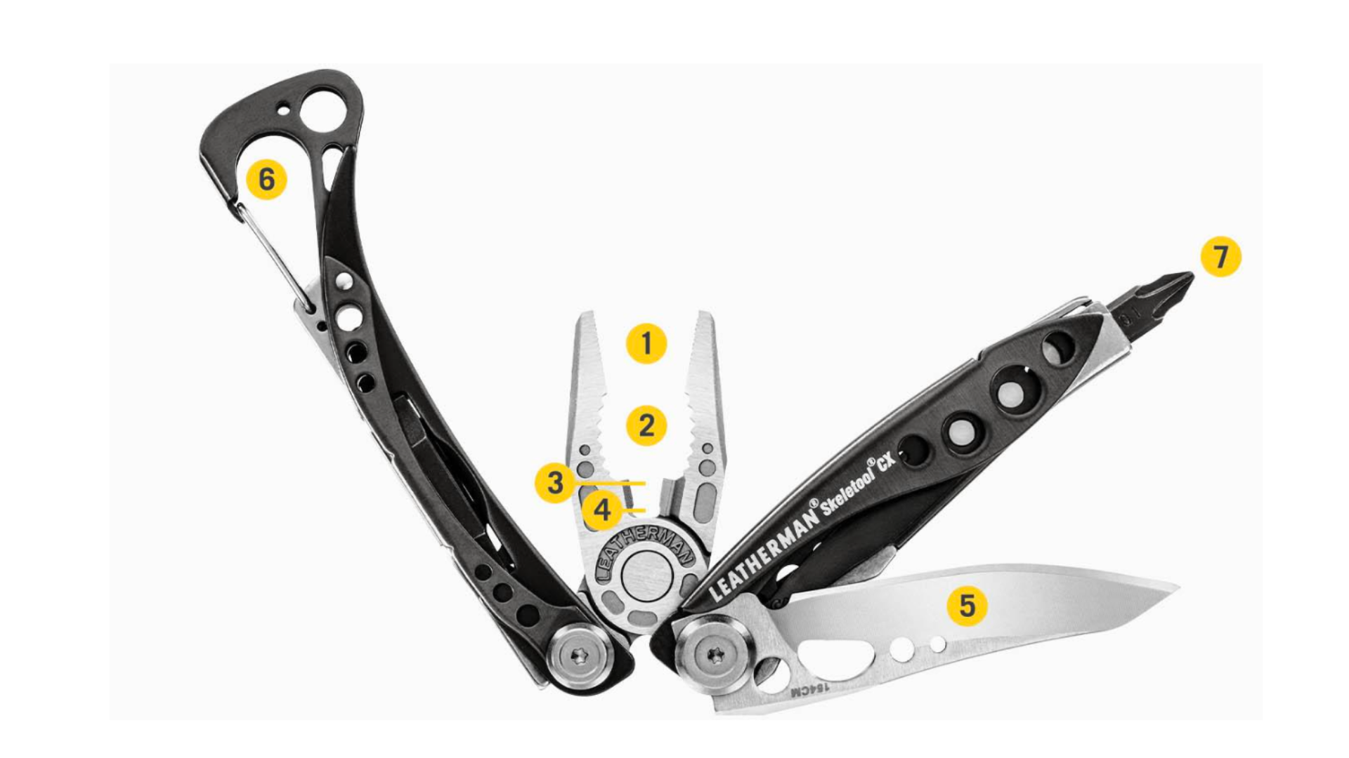 Leatherman SKELETOOL CX Onyx Multitool 7 narzędzi stal nierdzewna